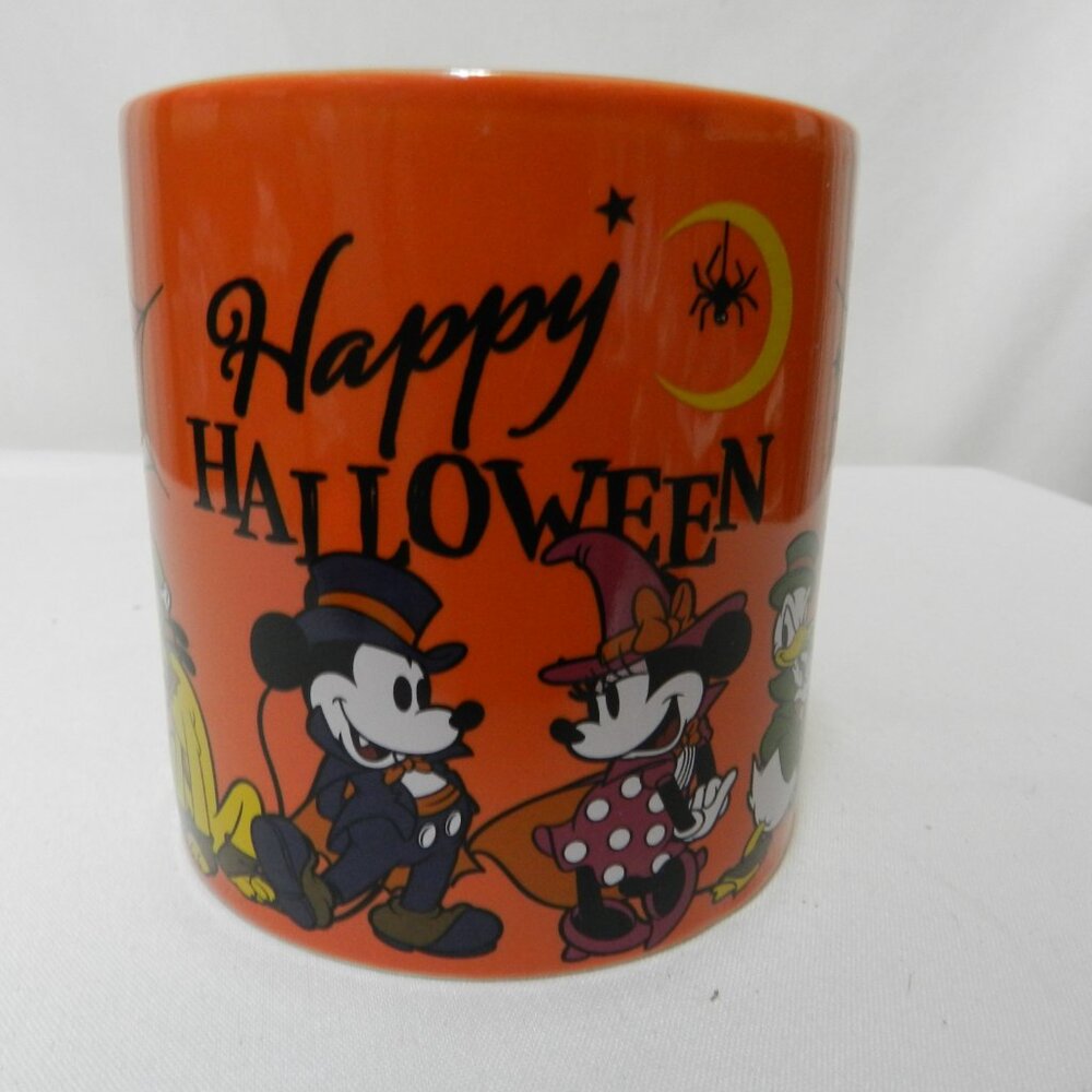Disney Halloween Mickey Minnie Donald Daisy Pluto large Micro Dish Mug Cup NEW